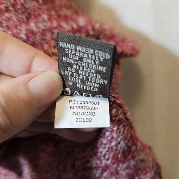 Long Fever Women's Medium Sweater Coat Cardigan Knit Red Burgundy Bell Sleeve - Picture 8 of 9